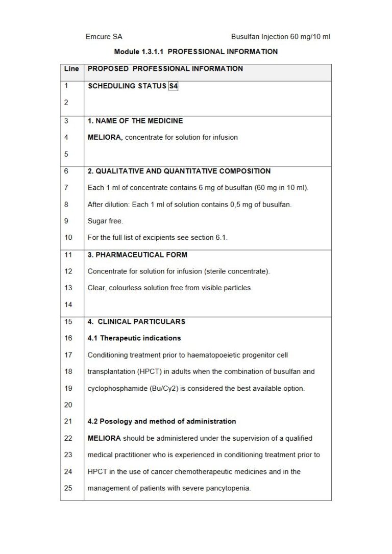Meliora 60,0 mg Concentrate for solution for infusion package insert preview