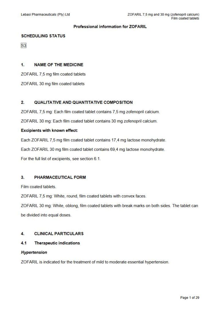 Zofaril 7,5 Mg & 30 Mg Tablet package insert preview