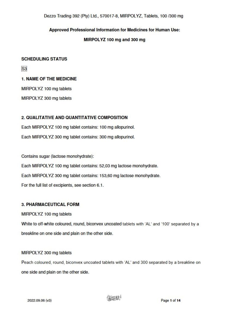 Mirpolyz 100 & 300 100 mg, 300 mg Tablets package insert preview