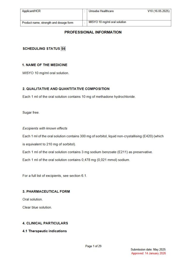 Misyo 10 mg/ml Concentrate for oral solution. package insert preview