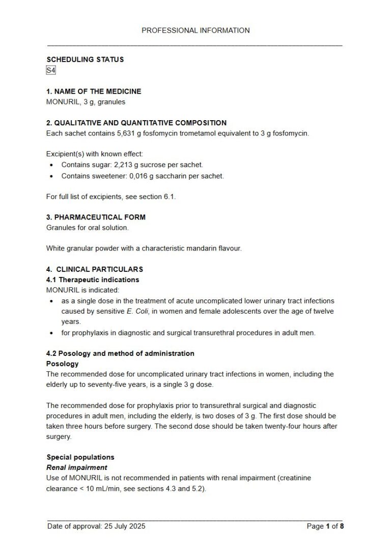 Monuril 3g GRANULES package insert preview