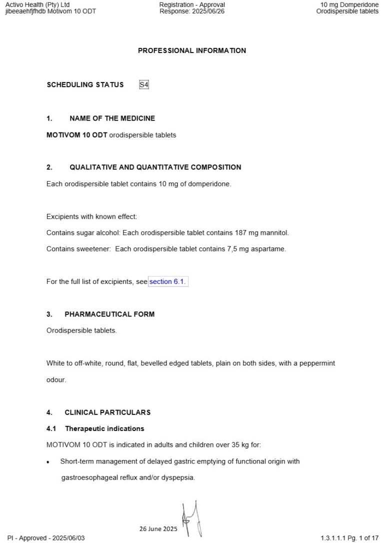Motivom 10 Odt 10 mg tablet package insert preview