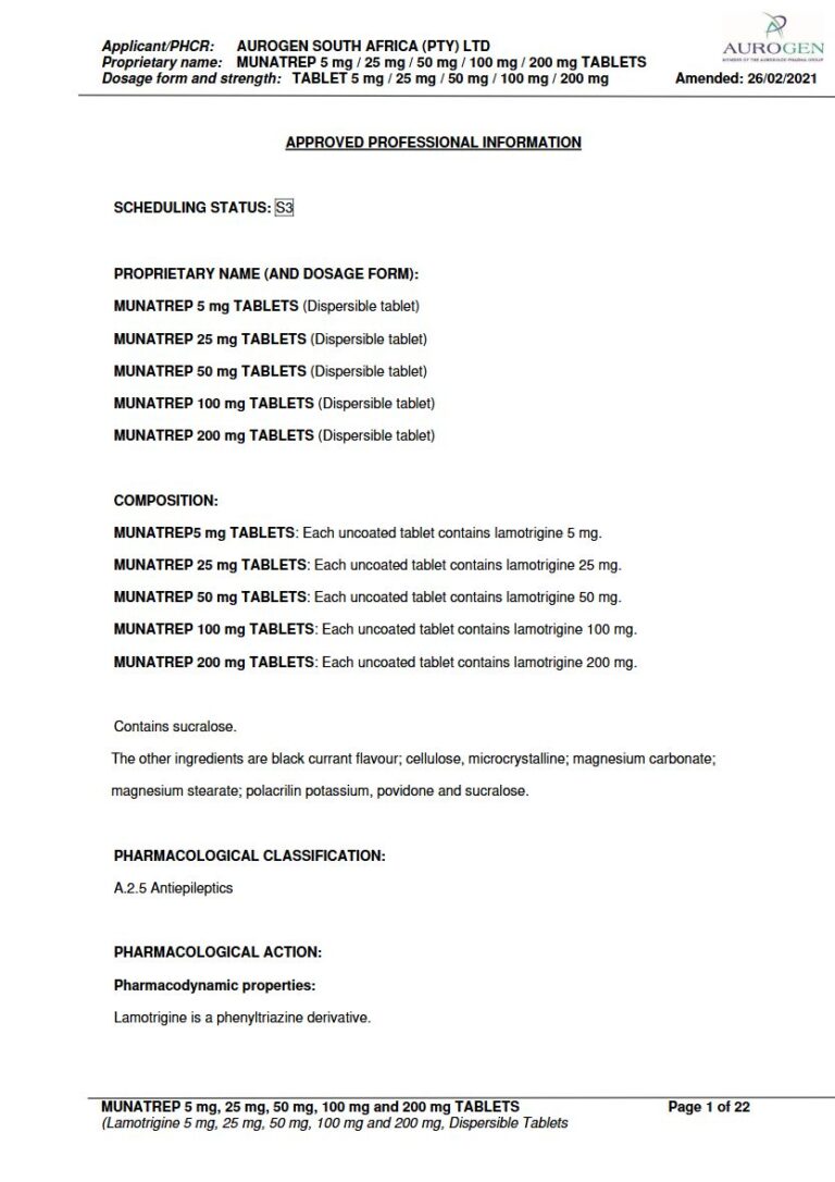Munatrep 5 Mg/25 Mg/50 Mg/100 Mg/200 Mg Tablets package insert preview