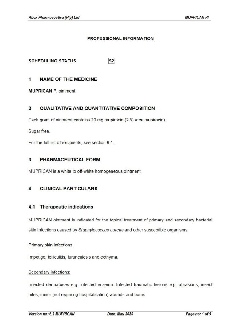 Muprican 20 mg Ointment package insert preview