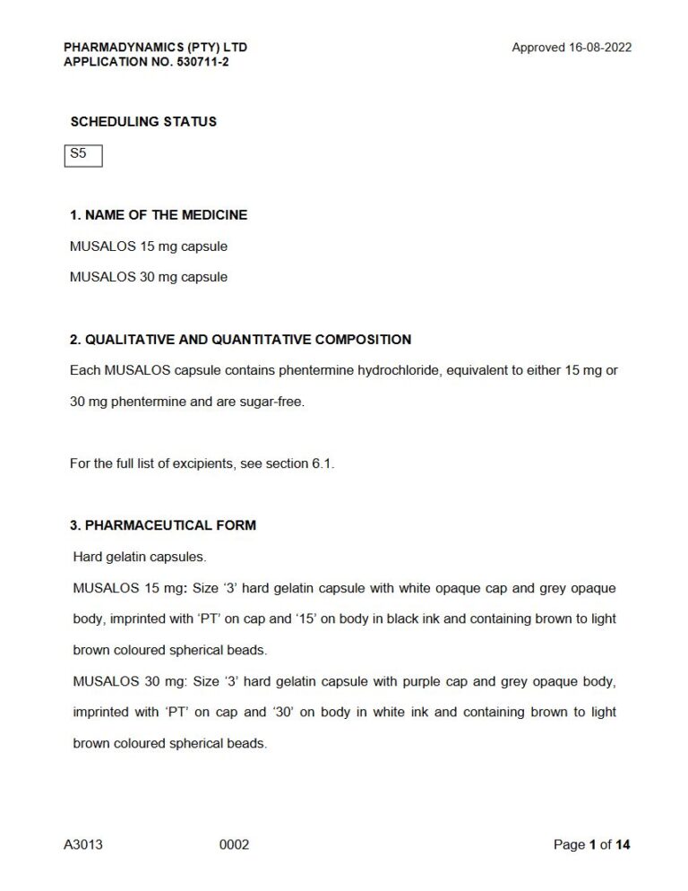 Musalos 15 Mg/30 Mg Capsules package insert preview