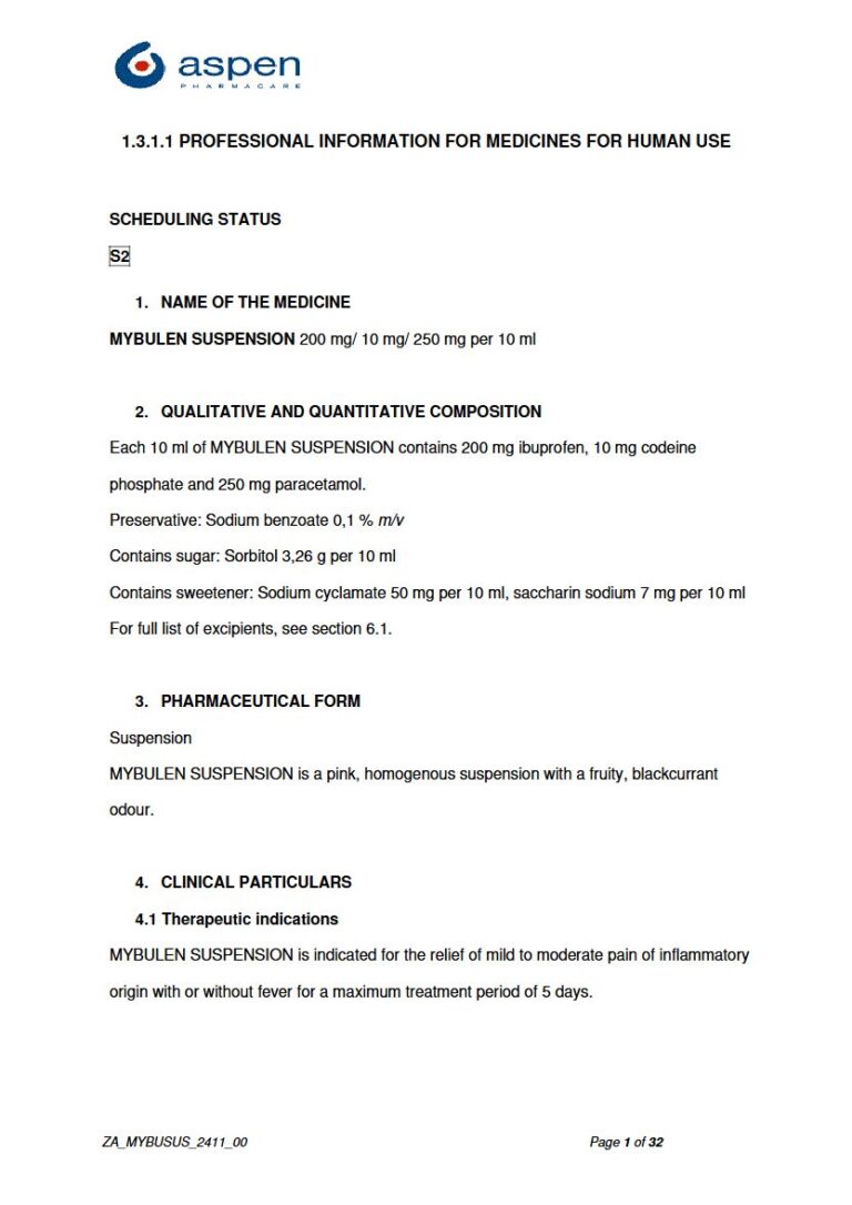 Mybulen Suspension 200 mg/ 10 mg/ 250 mg Suspension package insert preview