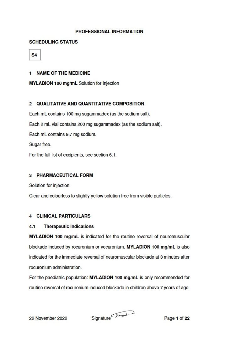 Myladion 100 Mg Solution package insert preview