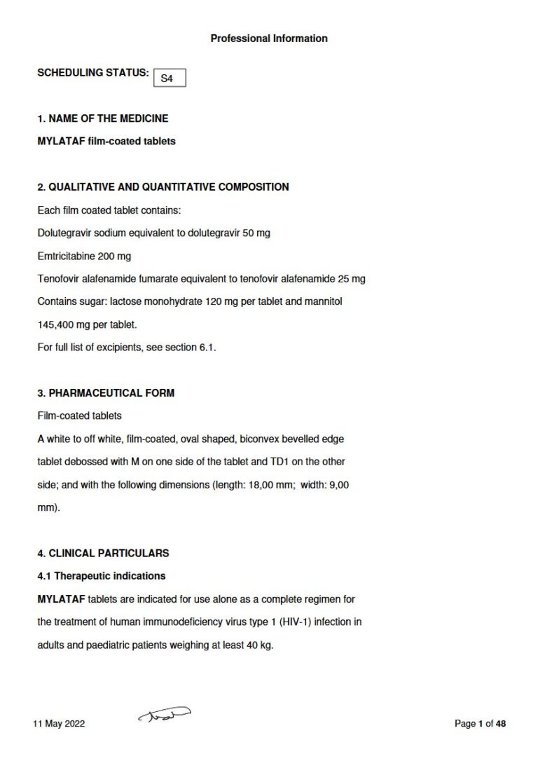 Mylataf 50 mg, 200 mg, FC tablets package insert preview