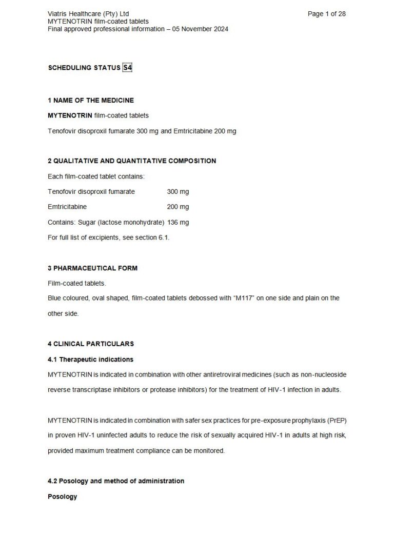 Mytenotrin 300 mg and 200 mg FC tablet package insert preview