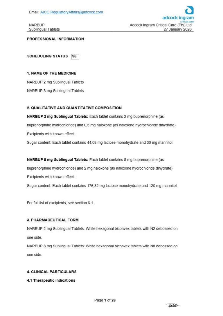 Narbup 8 Mg/2 mg Tablets package insert preview