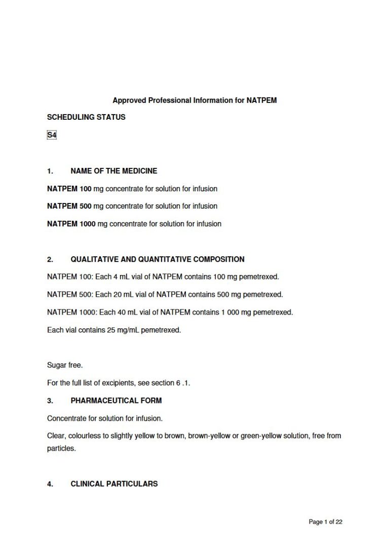 Natpem 100 mg/500 mg/1000 mg Solution package insert preview