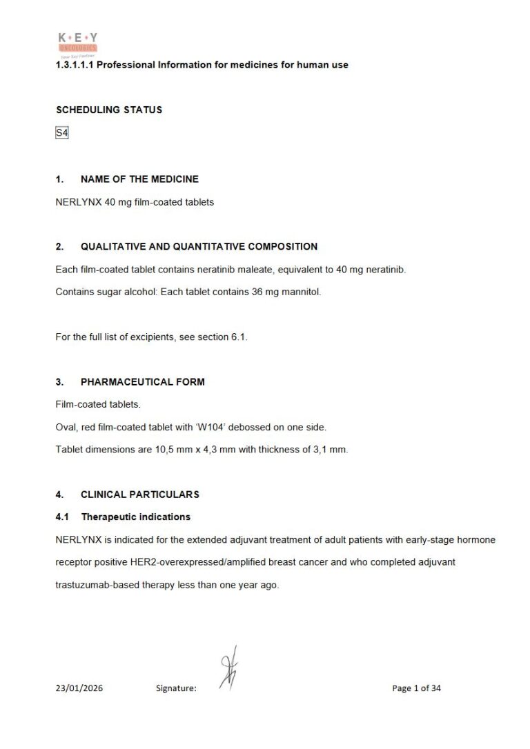 Nerlynx 40 mg FC tablets package insert preview