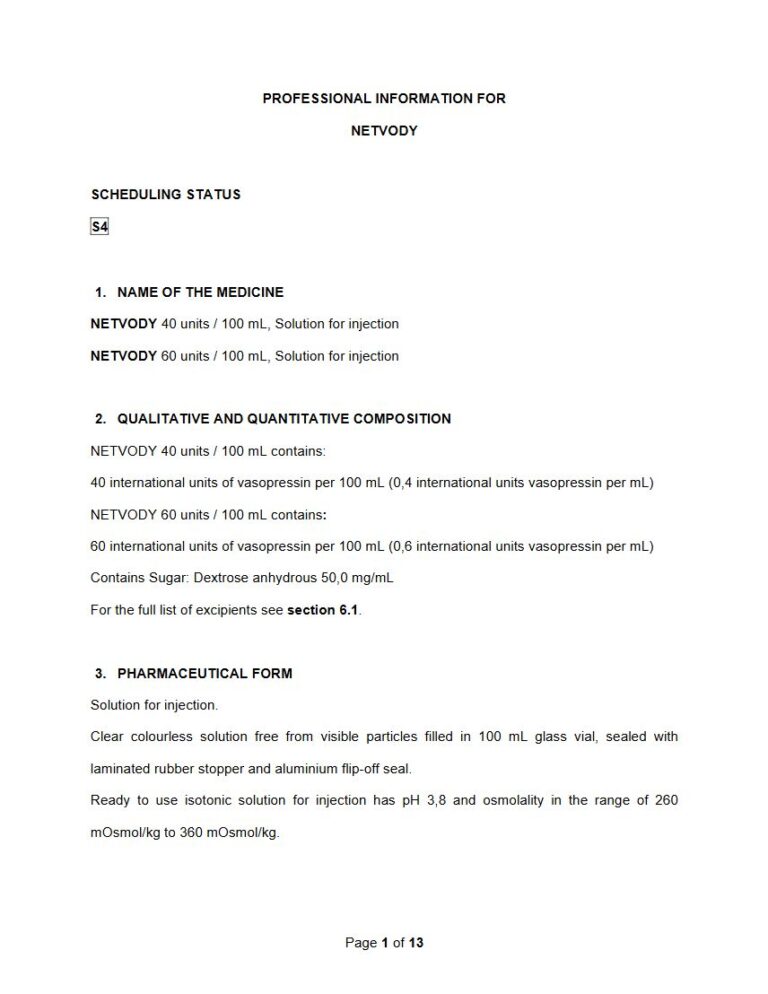 Netvody 40 Units/100 Ml/60 Units Solution package insert preview