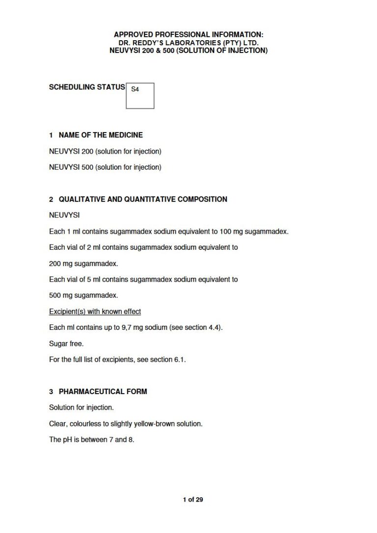 Neuvysi 200 & 500 200 mg, 500 mg Solution for Injection package insert preview