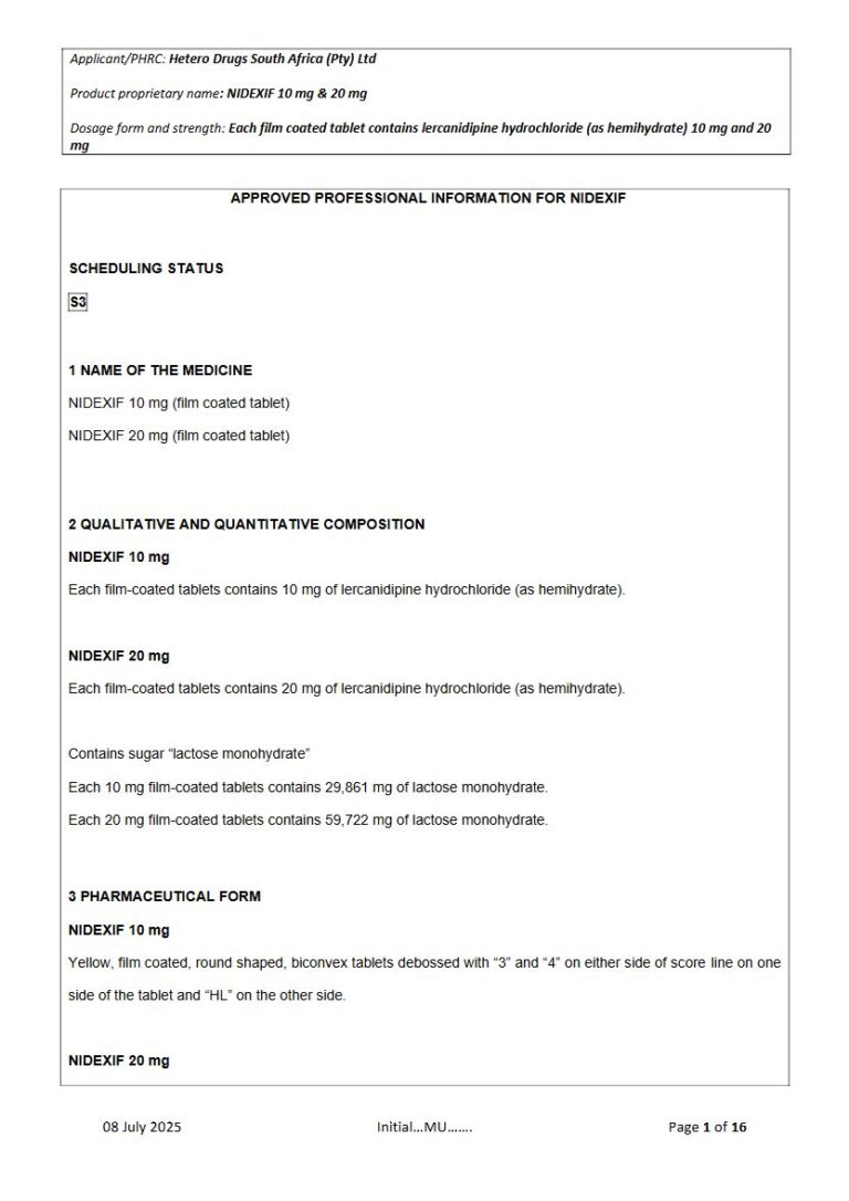 Nidexif 10 Mg/20 Mg Film-Coated Tablets package insert preview
