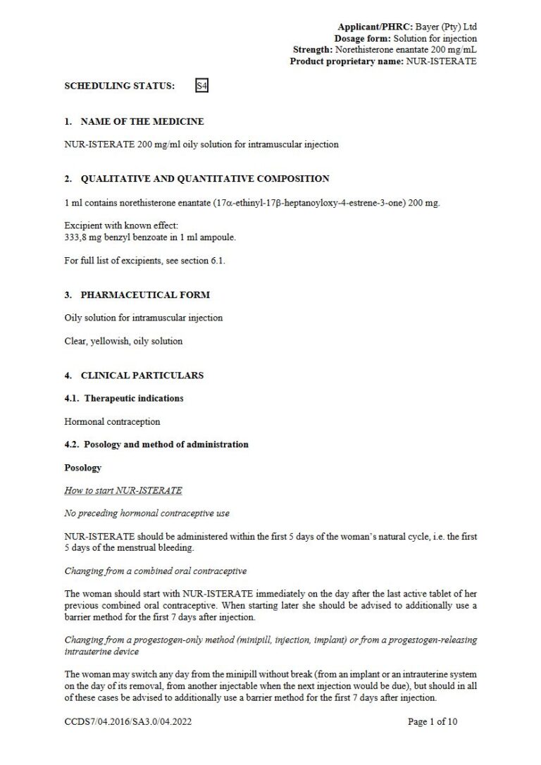 Nur-Isterate 200 mg/mL Solution for injection package insert preview