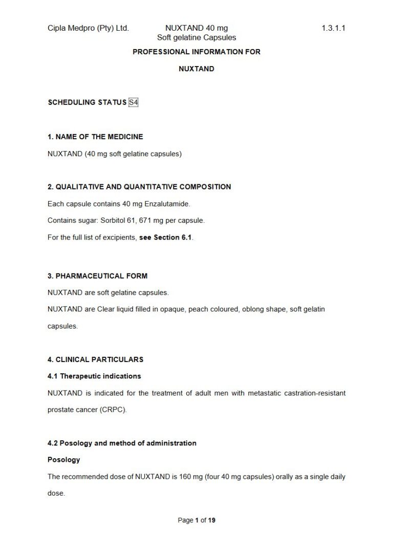 Nuxtand 40 mg Capsule package insert preview
