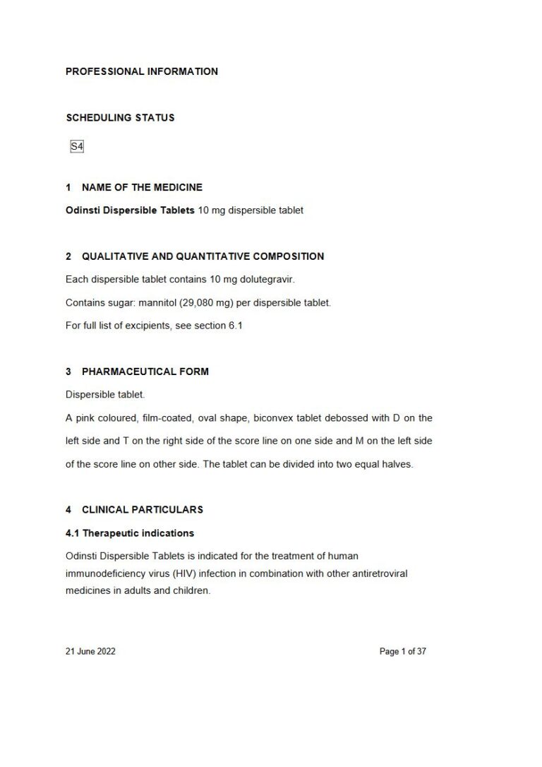 Odinsti Dispersible 10 mg Dispersible Tablets package insert preview