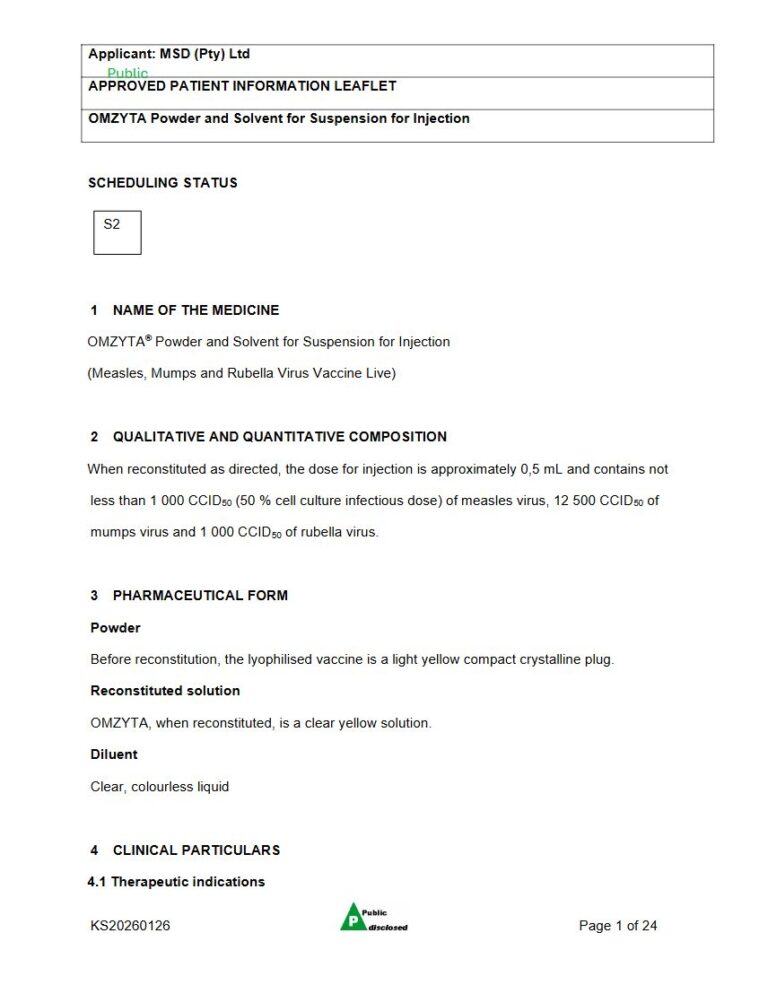 Omzyta 0,5 mL Suspension package insert preview