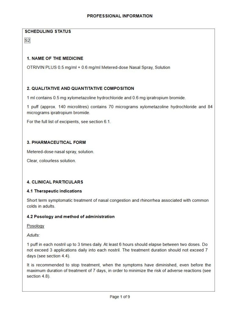 Otrivin Plus 0.5 mg/0.6 mg Solution package insert preview