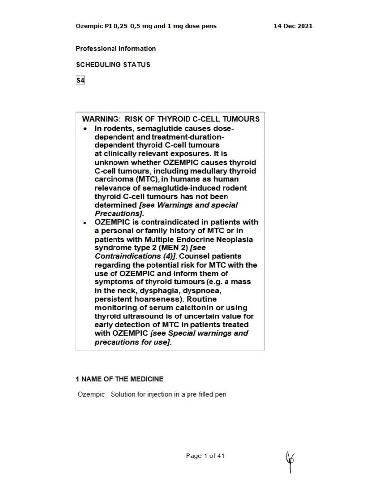 Ozempic 0.25-0.5 mg and 1 mg Solution for injection (injection). package insert preview