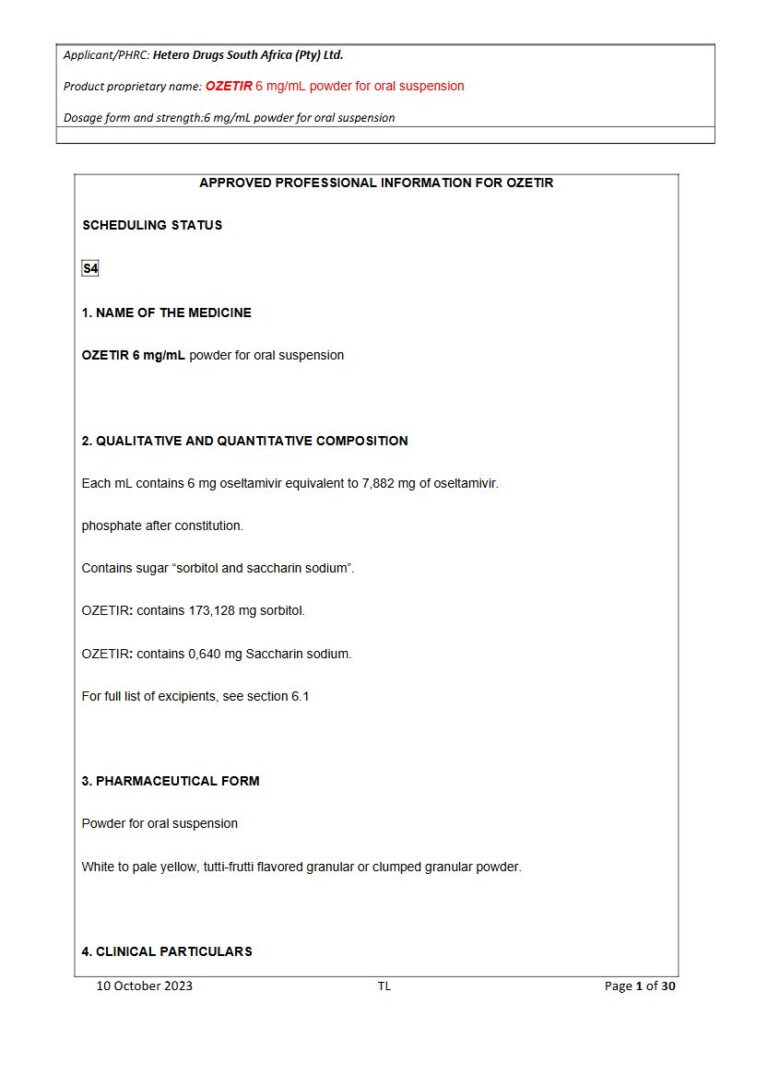 Ozetir 6 mg Powder for oral suspension package insert preview