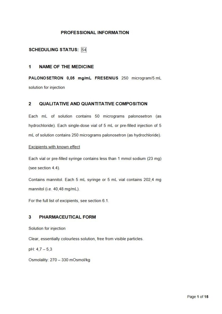 Palonosetron 0,05 Mg Solution package insert preview