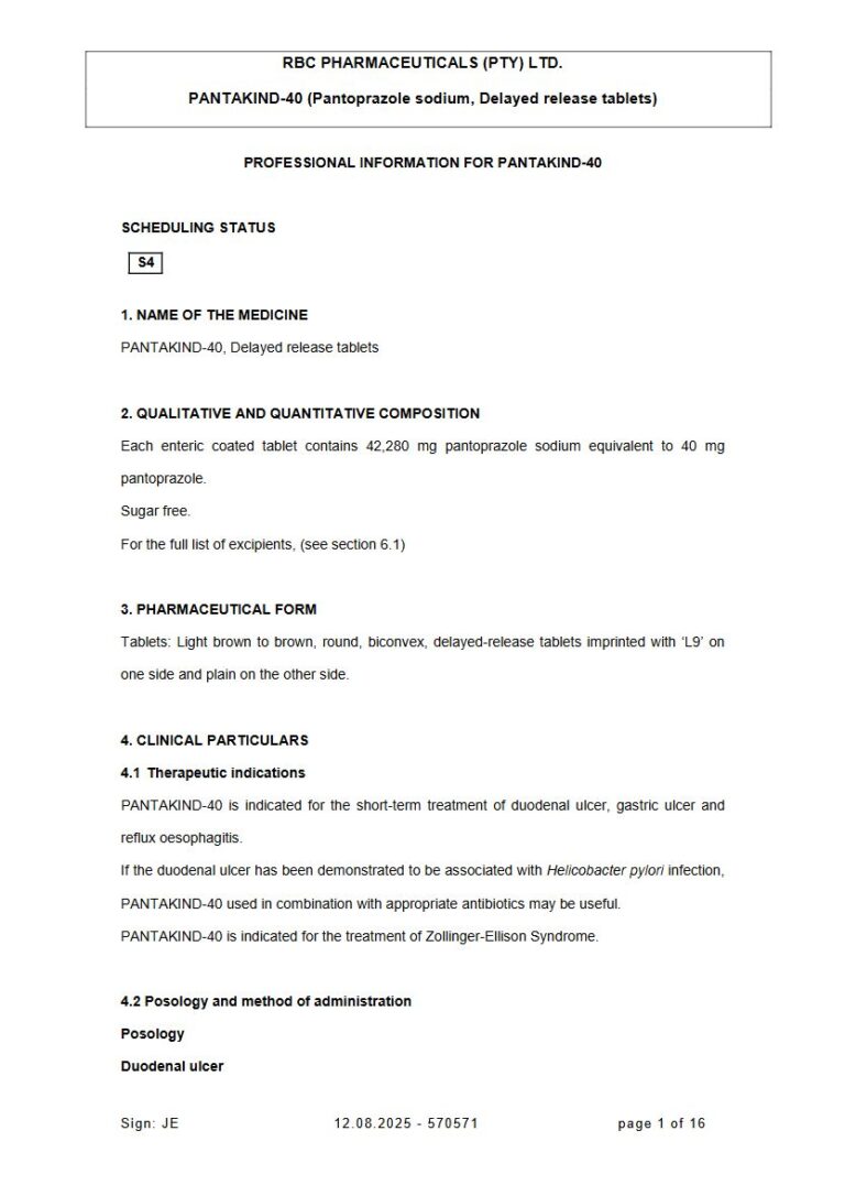 Pantakind-40 40 mg Delayed release tablet package insert preview