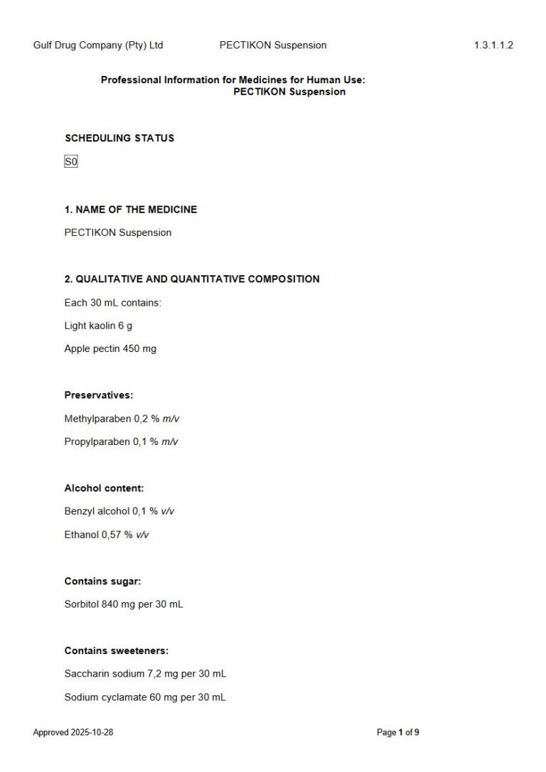Pectikon 30 mL Suspension package insert preview