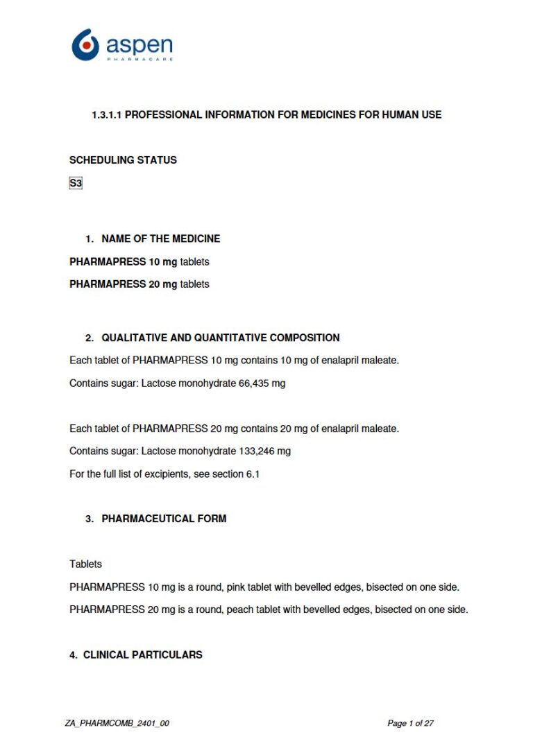 Pharmapress 10 mg, 20 mg Tablet package insert preview