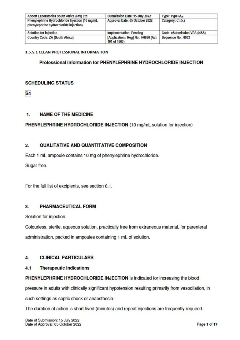 Phenylephrine Hydrochloride 10 mg Solution package insert preview