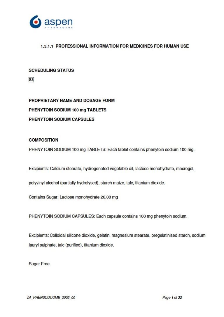 Phenytoin Sodium 100 Mg Tablets package insert preview