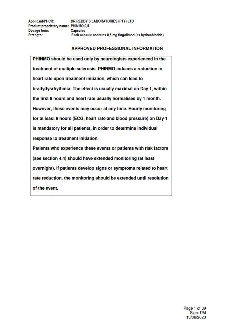 Phinmo 0,5 0,5 mg Capsule package insert preview