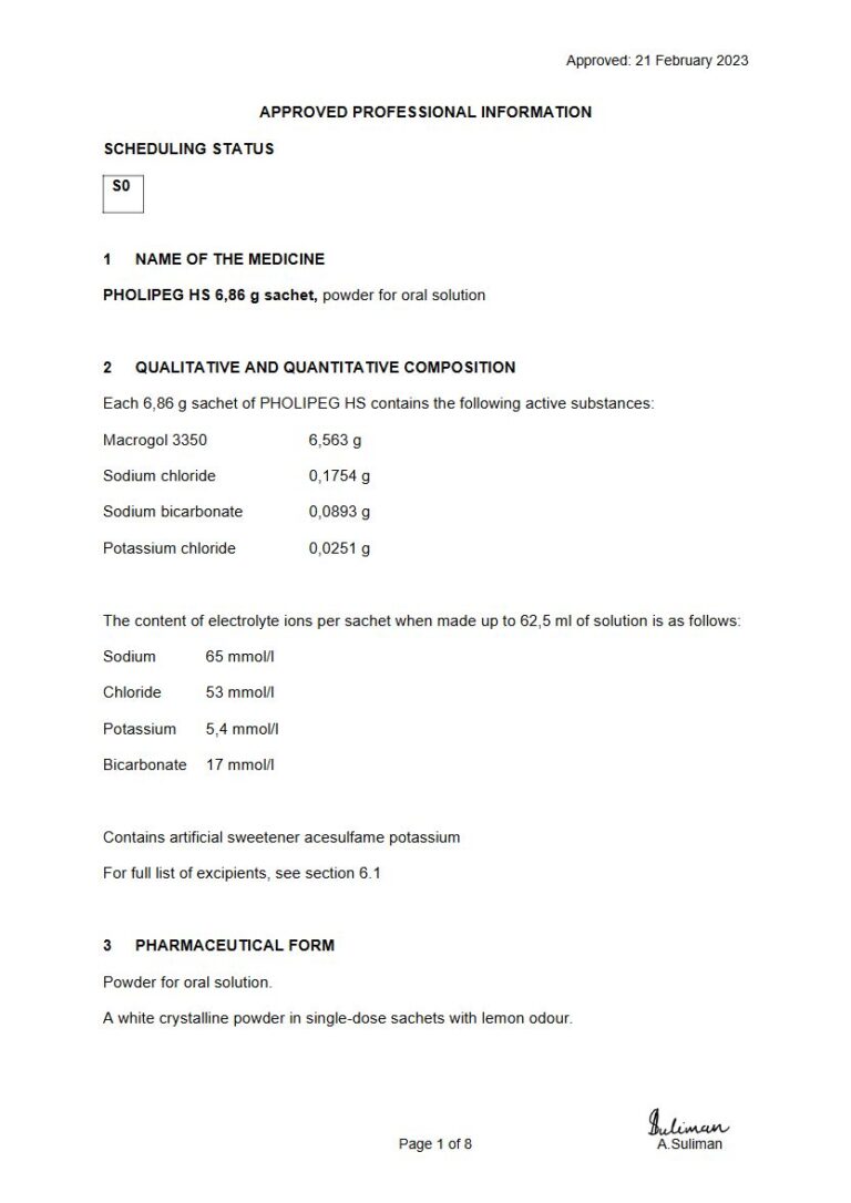 Pholipeg Hs 6,86 g Powder for oral solution package insert preview