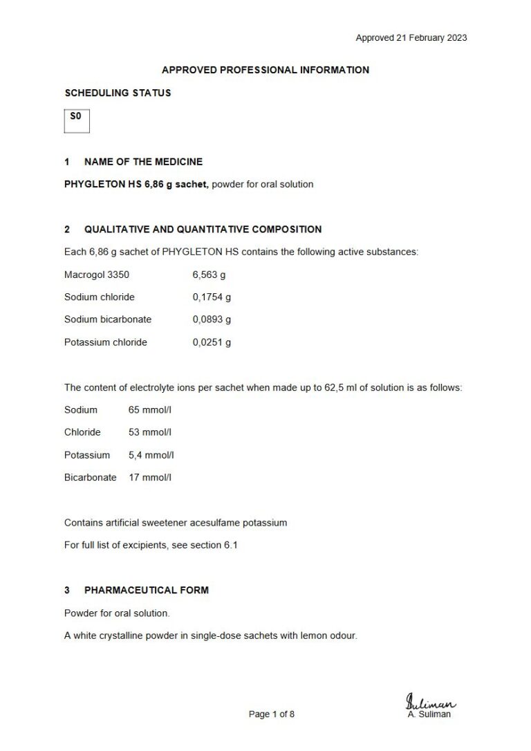 Phygleton Hs 6,86 g Powder for oral solution package insert preview