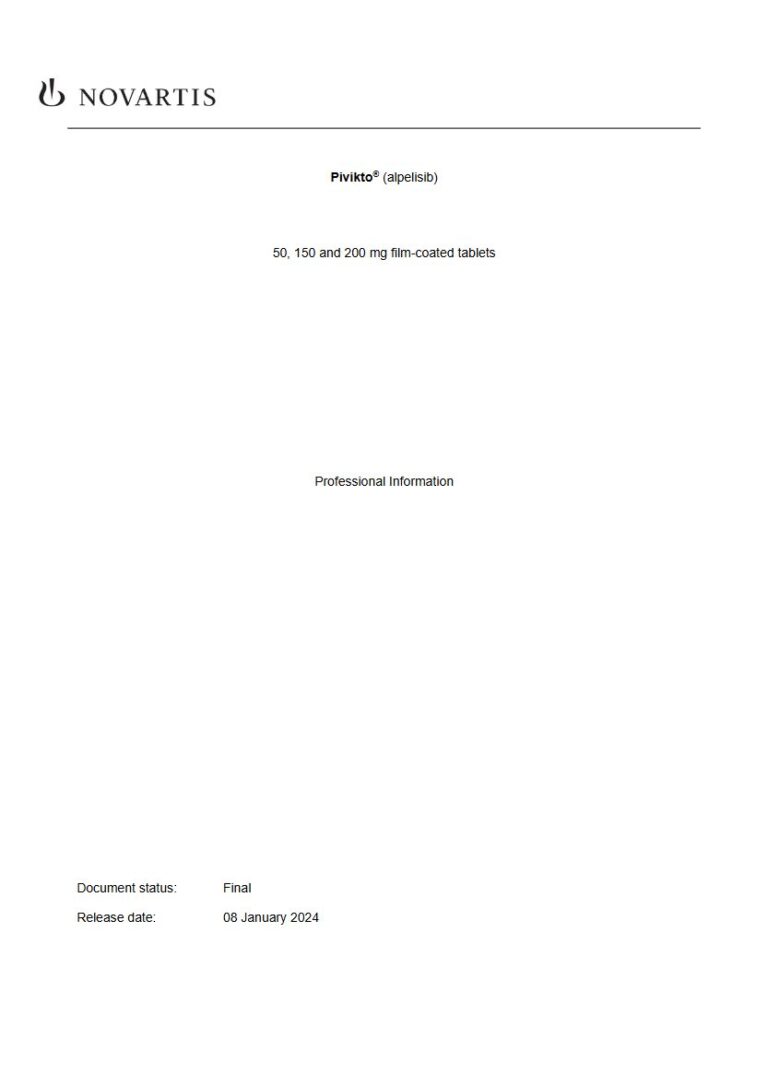 Pivikto Tablets package insert preview