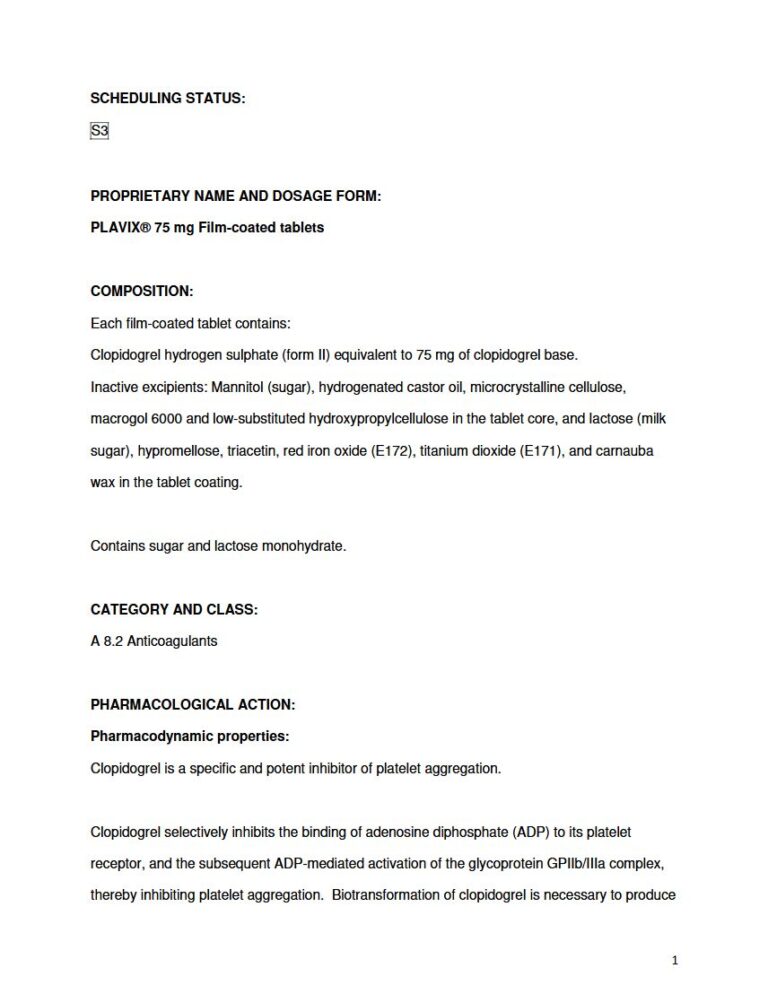 Plavix 75mg Tablet package insert preview