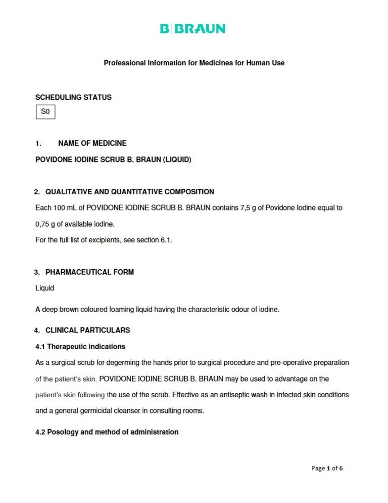 Povidone Iodine Scrub B. Braun 100 mL Liquid package insert preview