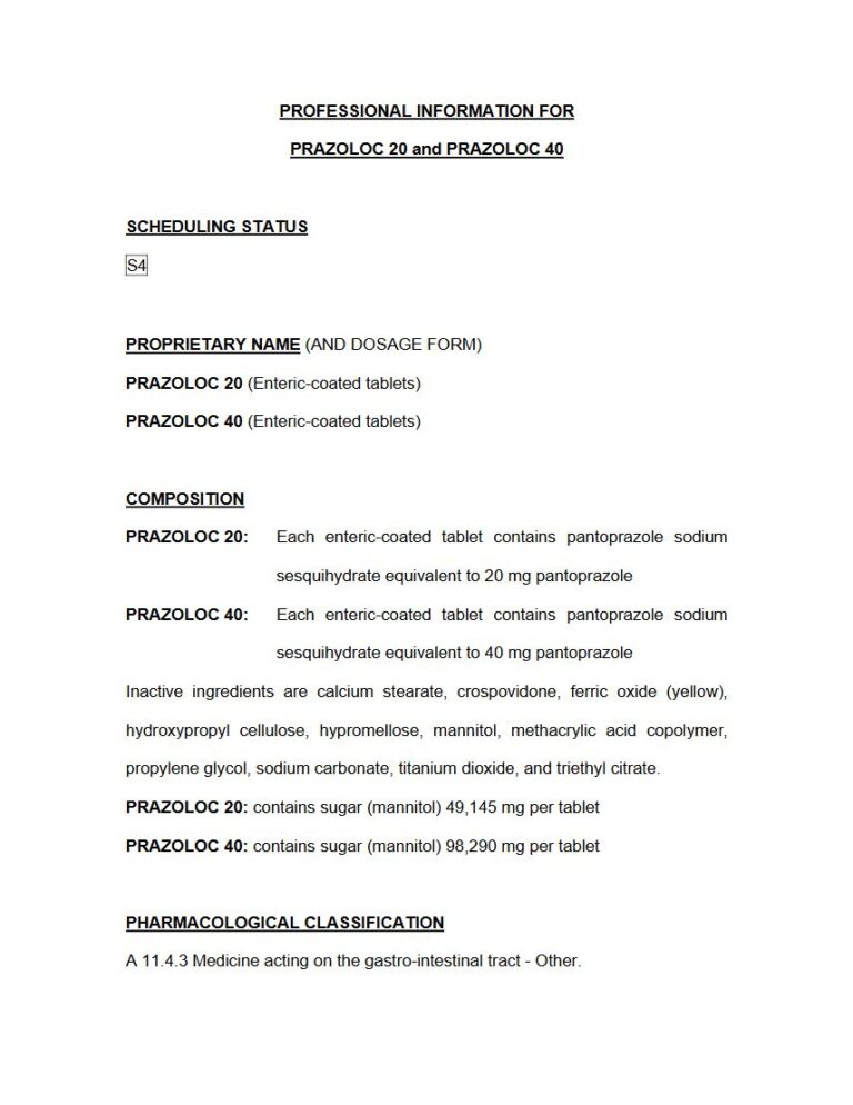 Prazoloc 20 mg/40 mg Tablets package insert preview