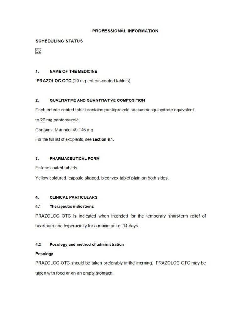 Prazoloc Otc 20 mg Enteric coated tablets package insert preview