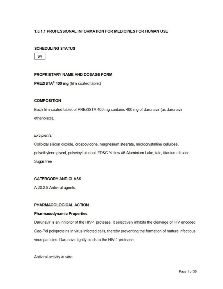 Prezista 400 Mg Tablets package insert preview