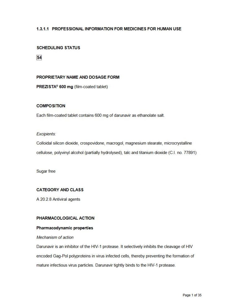 Prezista 600 Mg Tablets package insert preview