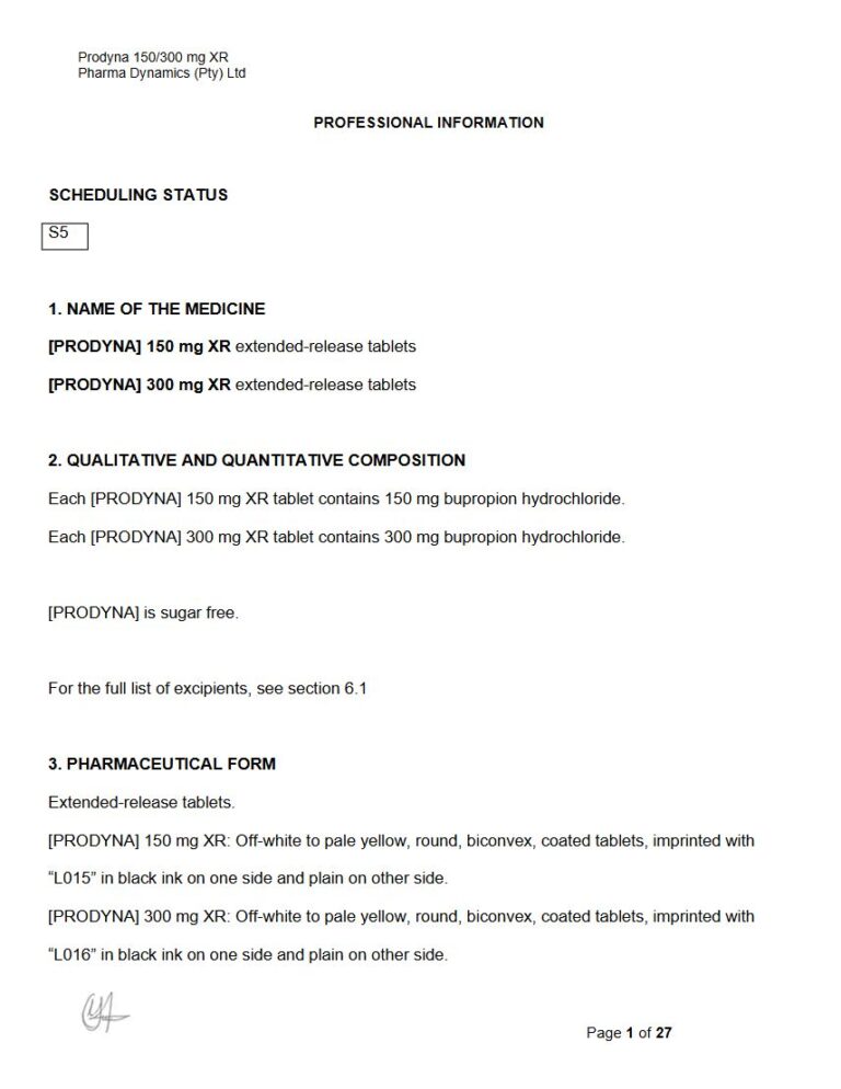 Prodyna 150 Mg/300 Mg Tablets package insert preview