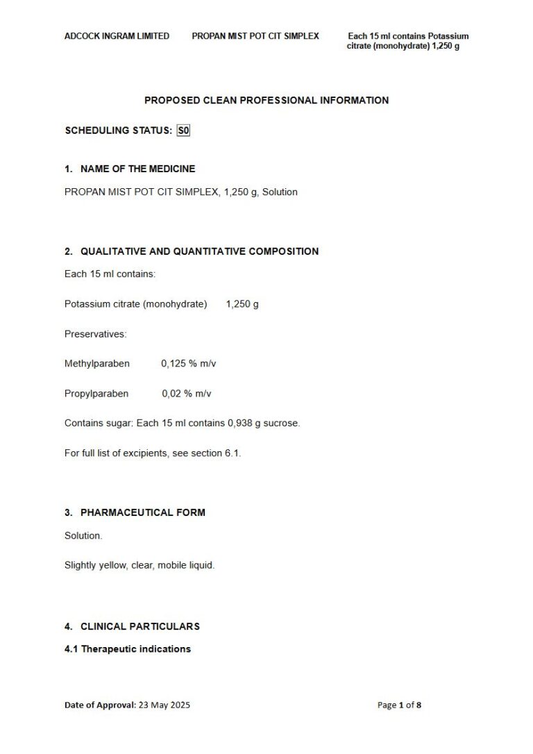 Propan Mist Pot Cit Simplex 1,250 g Solution. package insert preview