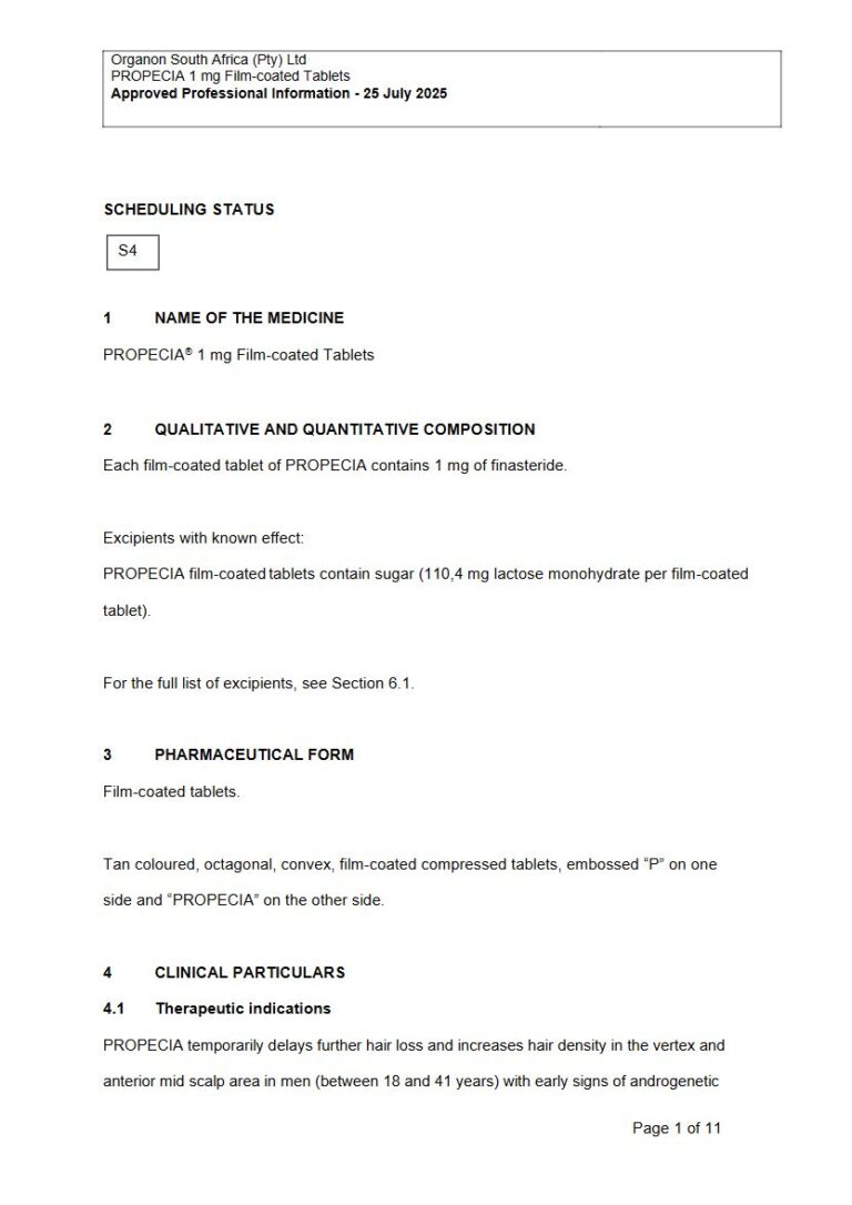 Propecia 1 mg Tablets package insert preview