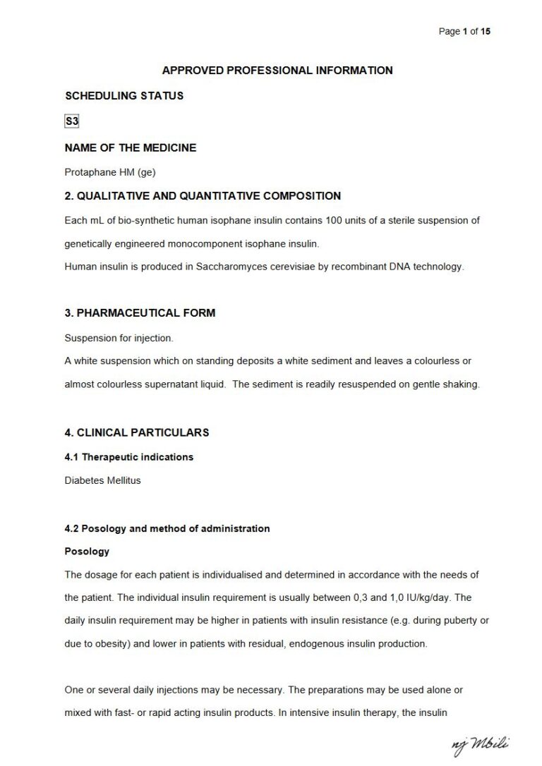 Protaphane Hm (Ge) 100 units Suspension for injection package insert preview