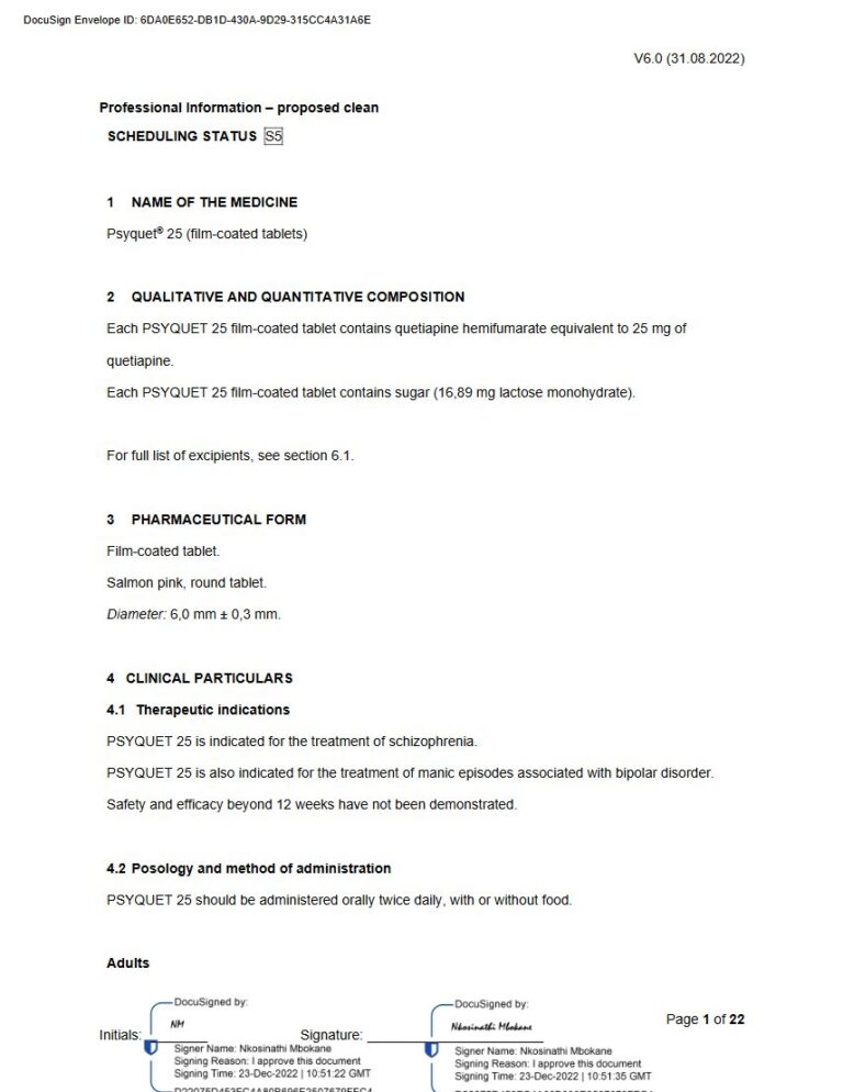 Psyquet 25 25 mg FC tablet. package insert preview