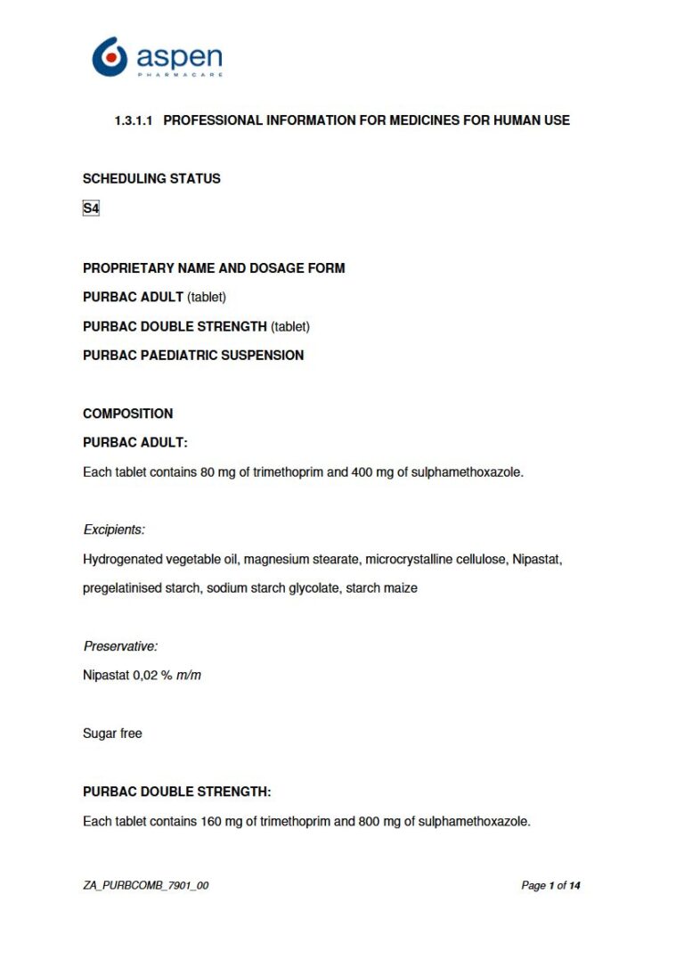 Purbac DS Tablets package insert preview