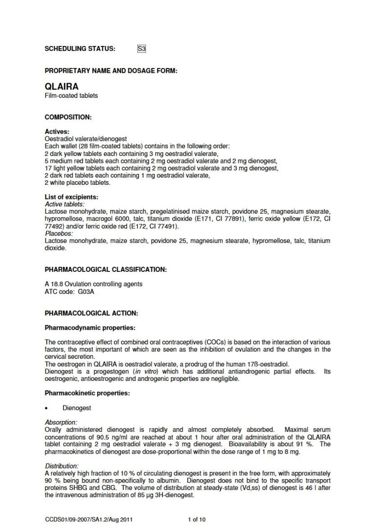 Qlaira 3 mg FC tablets package insert preview