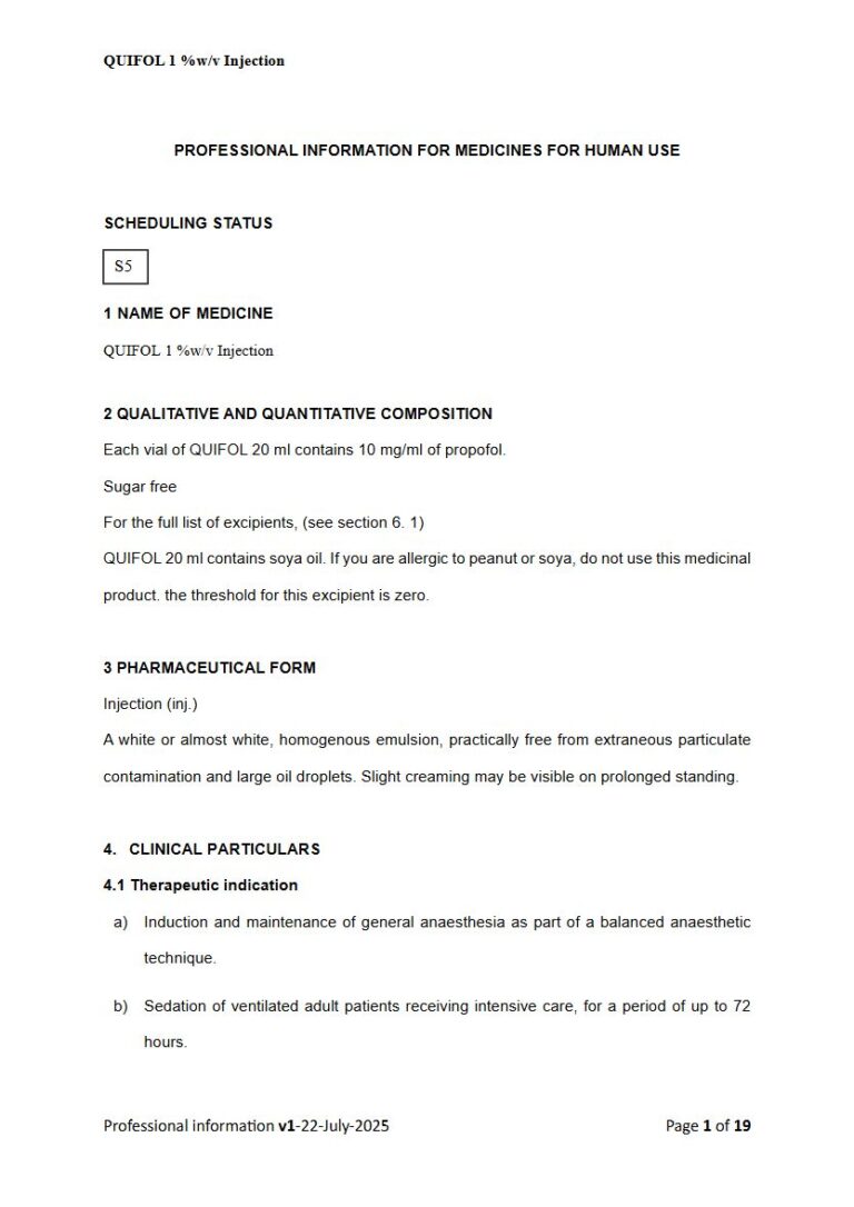 Quifol 10 mg/ 20 ml Injection package insert preview